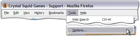 Firefox -> Tools -> Options