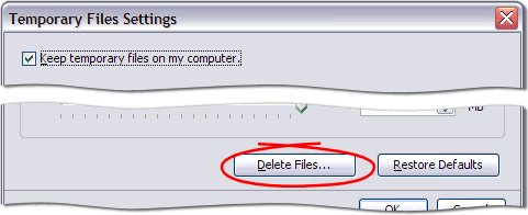 JJava Control Panel->General->Temporary Internet Files->Settings...